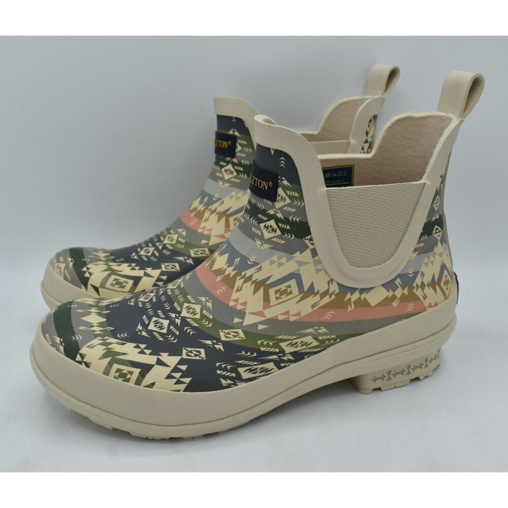 Pendleton Womens Size 7 Agate Beach Fog Waterproof Chelsea Rain Boots Shoes